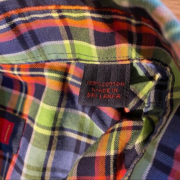 Vintage Austin Reed London Plaid Button Down in blue green and red plaid M - Picture 9 of 11